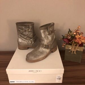 😍 SALE!! NWT JIMMY CHOO METALLIC BOOTS 8.5 WITH ORIGINAL BOX RETAILS FOR $895!